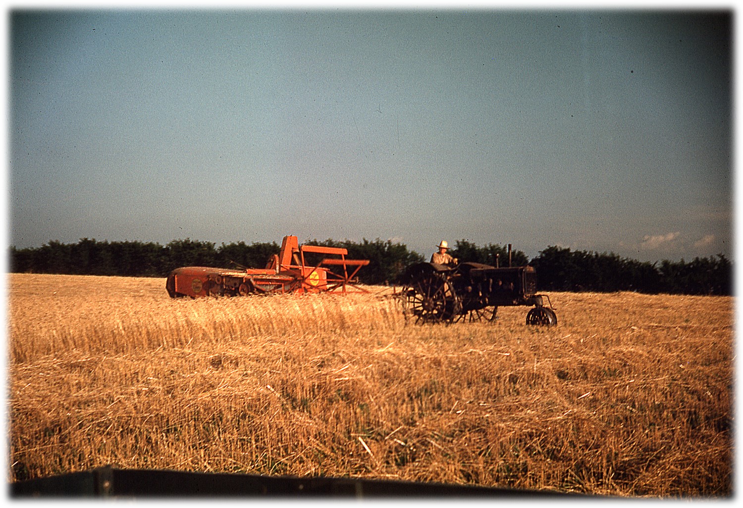 Grandfather Bonham working the fields and a still-perfect color Kodachrome slide image