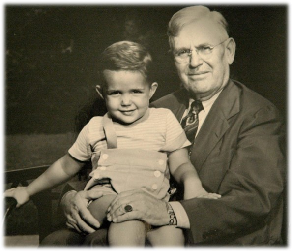 Young Bob Lorton on his grandpa, Eugene Lorton's, lap